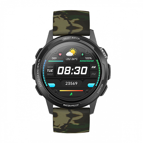 Купить Умные часы BQ Watch 1.3 Black+Cammo Wristband